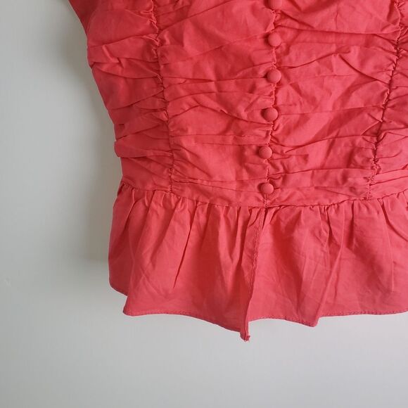 Milk & Honey Hot Pink Pleated Top Size Small - Picture 3 of 6